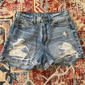 American Eagle Outfitters Light Blue Ripped Jean Shorts